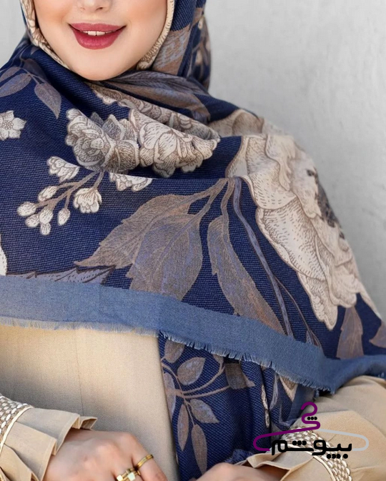 روسری سیا اسکارف اورجینال طرح گل